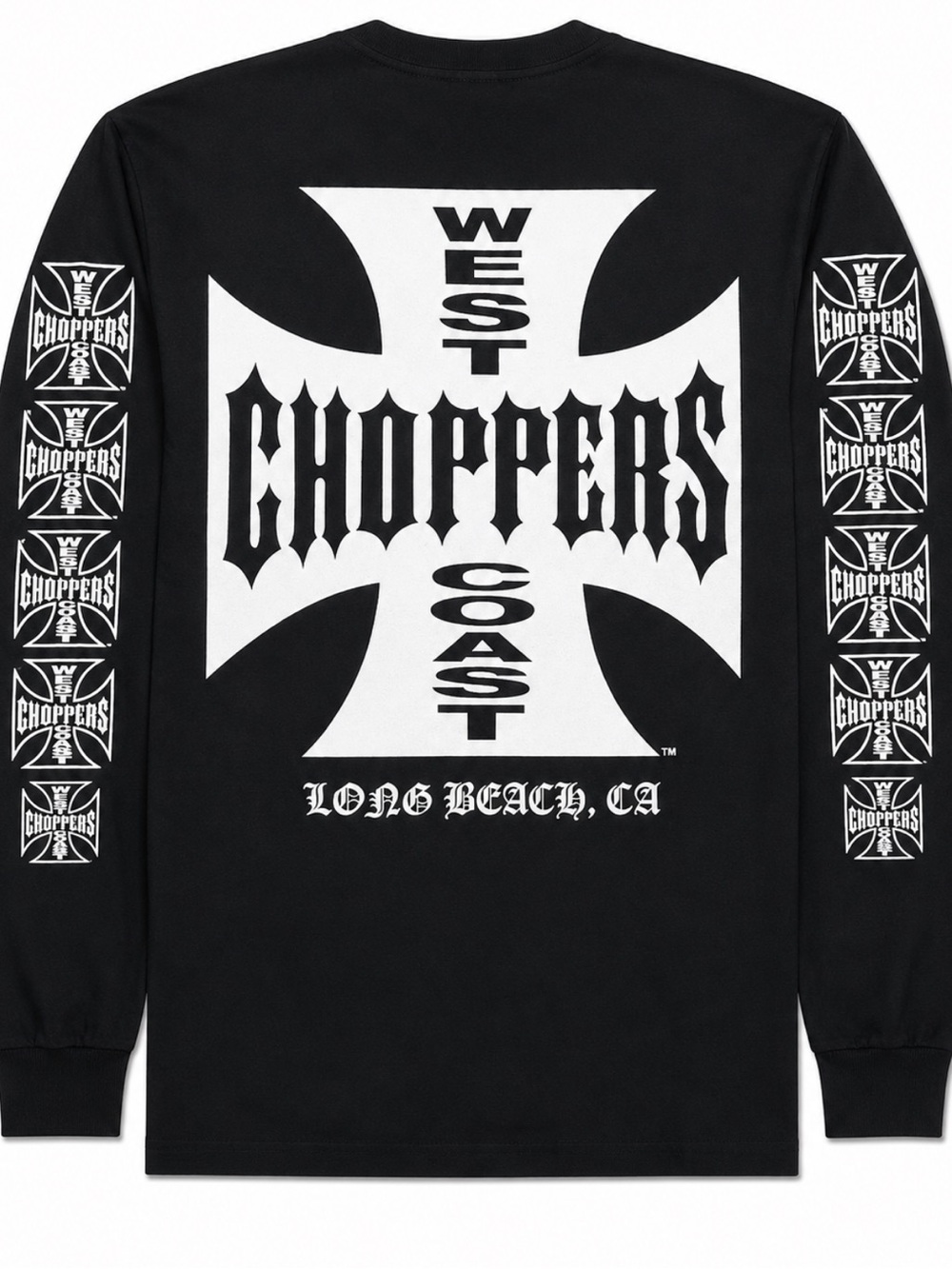 West Coast Choppers Black Long-Sleeve Graphic Tee Vintage New Size xxl rare find